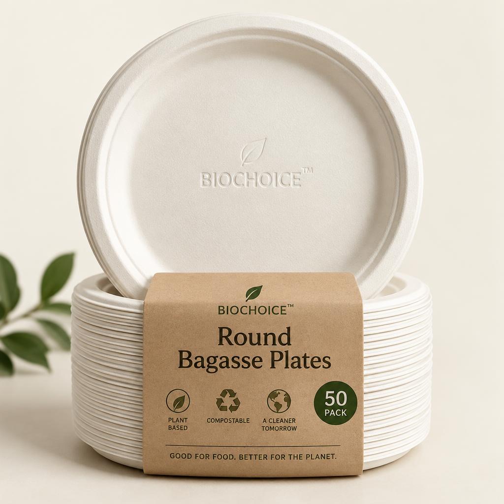 Round Bagasse Plates